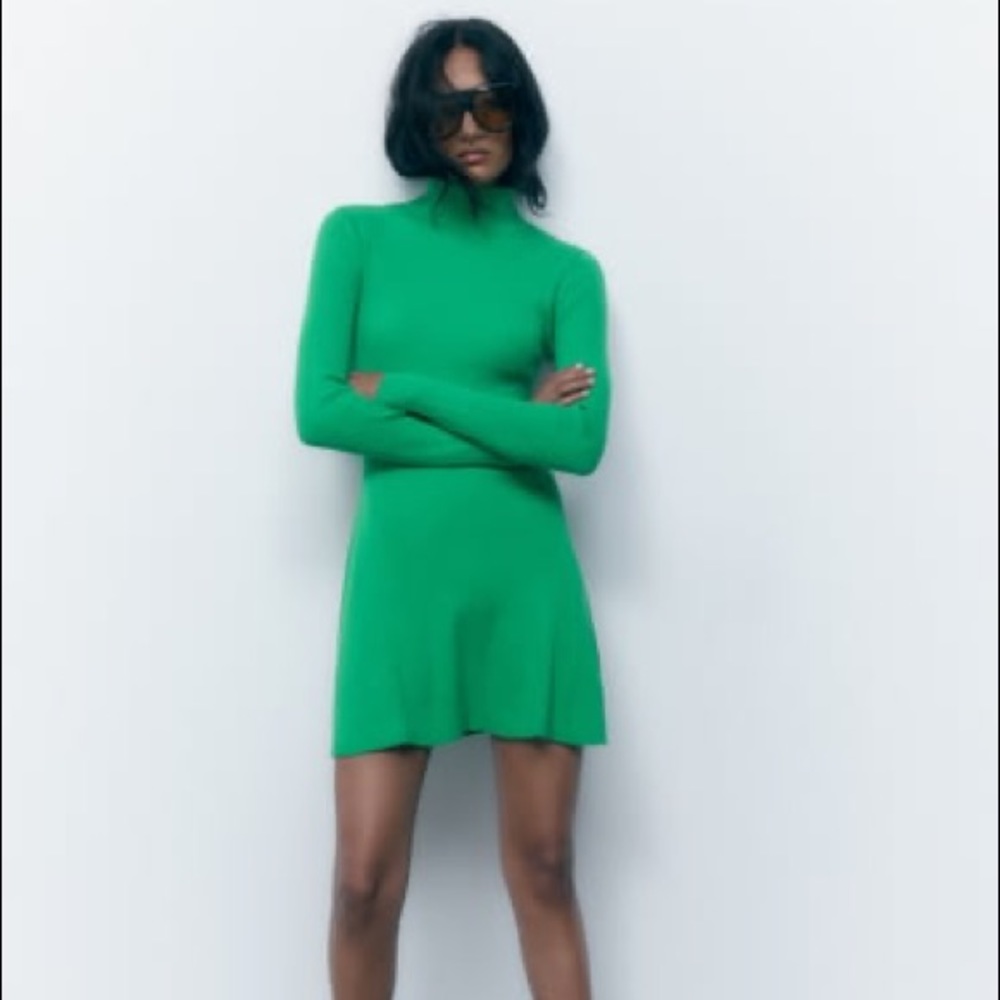 Kelly Green ZARA A-line dress; Sz S